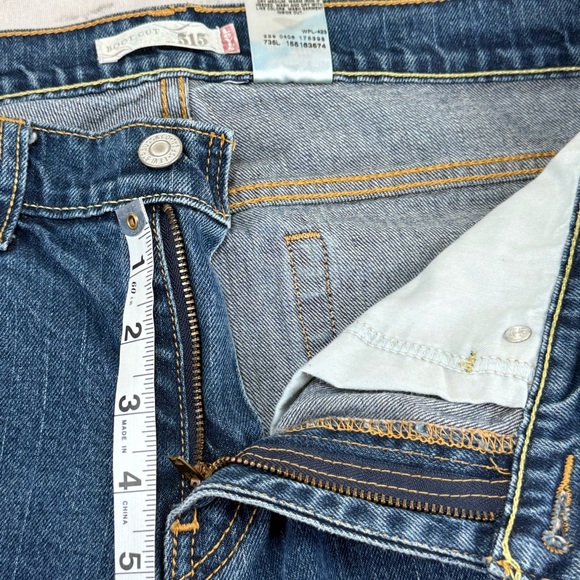 Levis 515 Bootcut Jeans Blue Denim Cotton/Lycra Zip 9.5" Leg - Picture 10 of 16